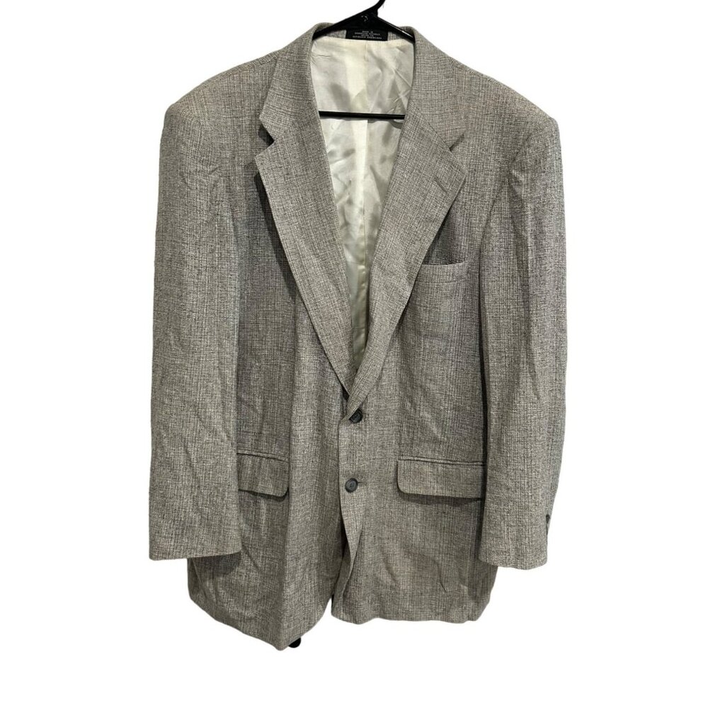 Barrington Mens Gray Charcoal Blazer Single Breasted Two Button Size L